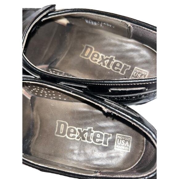 DEXTER USA Mens Black Leather Loafers Slip-On Tassels Wingtip Shoes SIZE‎ 8.5M - Picture 14 of 14